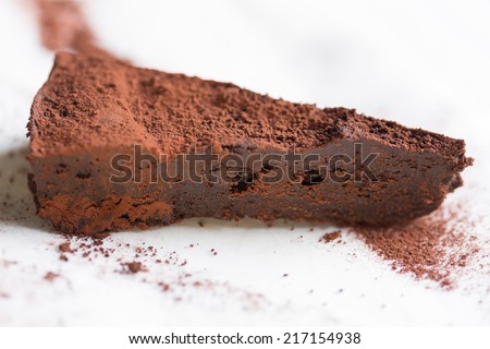 Slice of gluten free chocolate cake