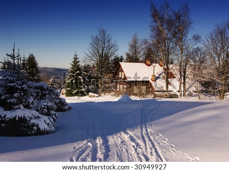 winter cottage in Czech Republic on December 2008