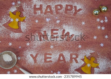 New Year's Day background with inscription: 