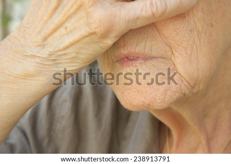 Lips of an old woman.Close up