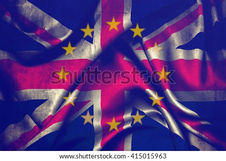 Flag of the European Union and Great Britain merged