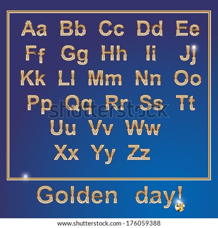Raster Graphics with gold alphabet