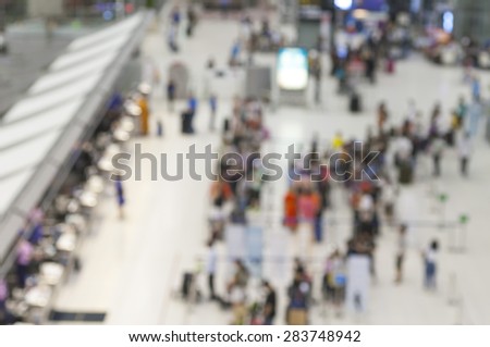 Blurred background : Traveler at airport terminal blur background