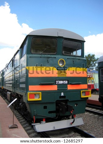 One of the electric locomotives in Moscow museum of railway