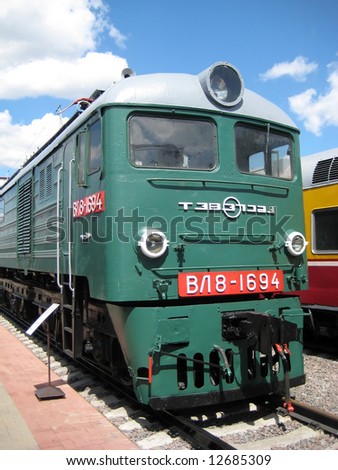 One of the electric locomotives in Moscow museum of railway