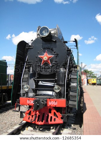 One of the steam locomotives in Moscow museum of railway