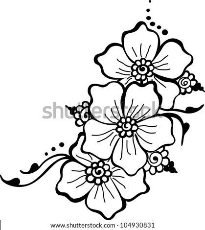 Black Flower Vector - 104930831 : Shutterstock