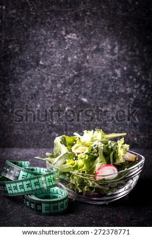 Diet concept, salad  ingredients