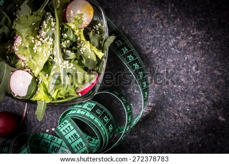 Diet concept, salad  ingredients