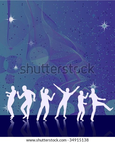 Abstract background with dancers. Vector illustration. Vector illustration
