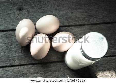 fresh milk  and eggs