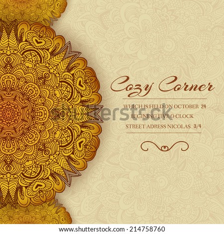 Hand drawn abstract background ornament illustration concept Vector decorative retro banner of card or invitation design Vintage traditional Islam arabic indian ottoman motifs elements Hand drawn abstract background ornament illustration concept Vector decorative retro banner of card or invitation design Vintage traditional Islam arabic indian ottoman motifs elements