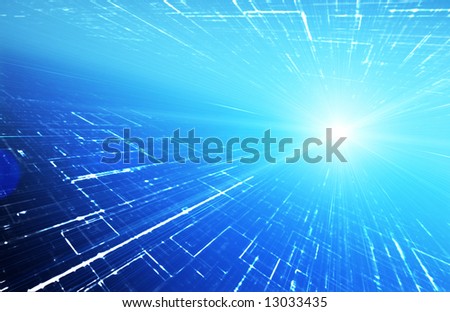 computer graphic imagery. stock photo : Horizon over land. Computer Graphic. Digitally Generated Image