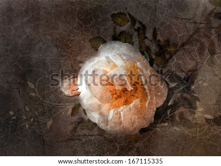 Wild roses in old oil painting style