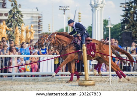 MOSCOW - JULY 1, 2014: The Kremlin Equestrian Riding School at The \
