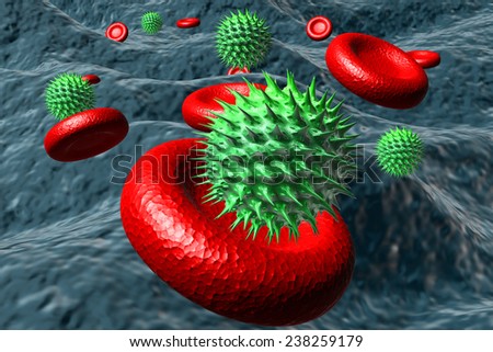 Cancer cell  infecting the blood