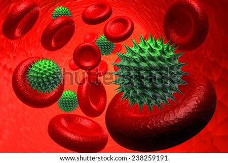 Cancer cell  infecting the blood
