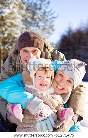 Portrait of a lovely family laughing