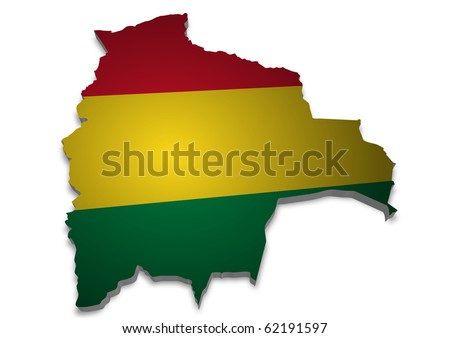 Political Map Of Bolivia. stock photo : detailed 3d map of olivia with flag