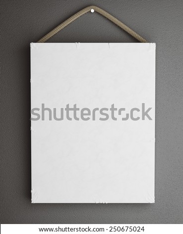 mockup of blank canvas on the wall