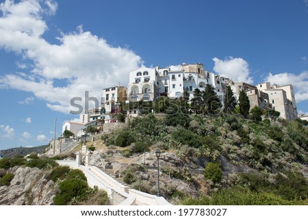 a view of the old town of Sperlonga, in south Italy /Old town of Sperlonga,Italy