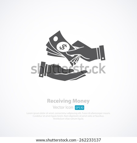 Receiving Money Icon. Vector Illustration