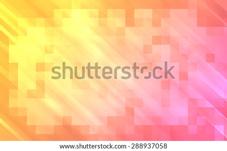Abstract pixel mosaic  pink and yellow Motion blur background