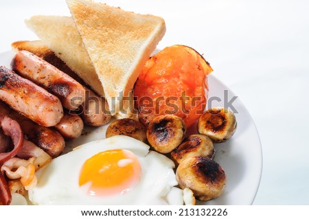 English Big Breakfast isolated on white background