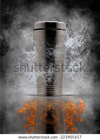 thermos, ice and fire.