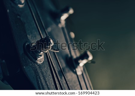 acoustic guitar head stock closeup