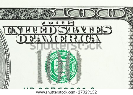 100 dollar bill background. One Hundred Dollar Bill
