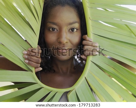Beautiful black woman in nature