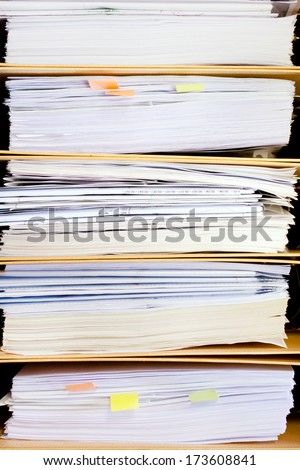 File Stack, file folder close up for background.