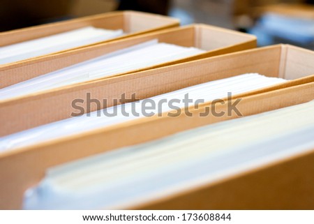 File Stack, file folder close up for background.