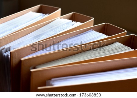 File Stack, File Folder Close Up For Background.