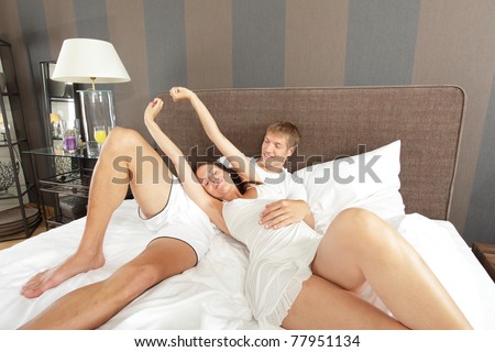 couple in bed - good morning
