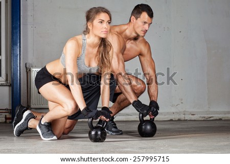 kettlebell training man and woman
