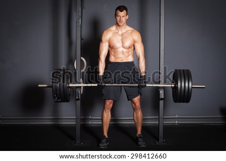 Weight lifting fitness training man