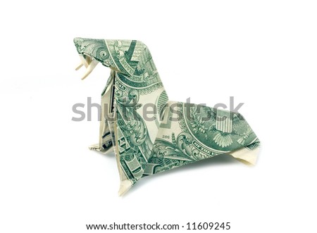 dollar bill origami shirt. stock photo : One Dollar Bill