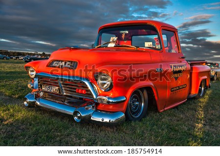 GOODWOOD, WEST SUSSEX/UK - SEPTEMBER 14 : Old american pickup truck parked at Goodwood on September 14, 2012