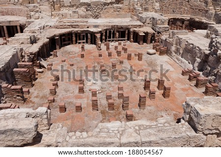 KOURION, CYPRUS/GREECE - JULY 24 : Remains at the ancient city of Kourian near Episkopi Cyprus in Cyprus On July 24, 2009