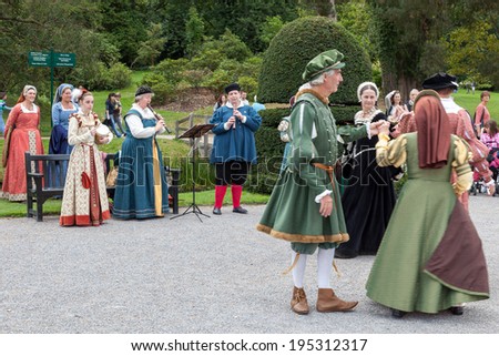 HEVER, KENT/UK - SEPTEMBER 18 : Old fashioned dancing at Hever Castle in Hever Kent on September 18, 2011. Unidentified people.