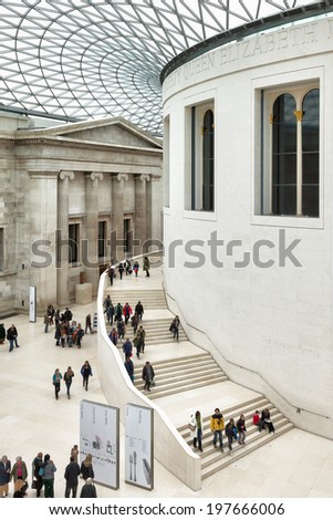 LONDON, UK - NOVEMBER 6 : The Great Court at the British Museum in London on November 6, 2012. Unidentified people.