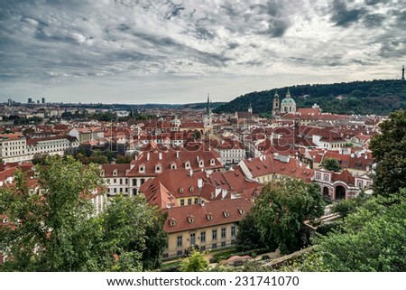 PRAGUE, CZECH REPUBLIC/EUROPE - SEPTEMBER 24 : View from the Castle entrance towards Prague on September 24, 2014