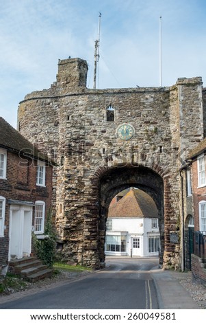 RYE, EAST SUSSEX/UK - MARCH 11 : The Landgate entrance to Rye in East Sussex on March 11, 2015