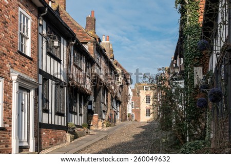 RYE, EAST SUSSEX/UK - MARCH 11 : View of Mermaid Hill in Rye East Sussex on March 11, 2015