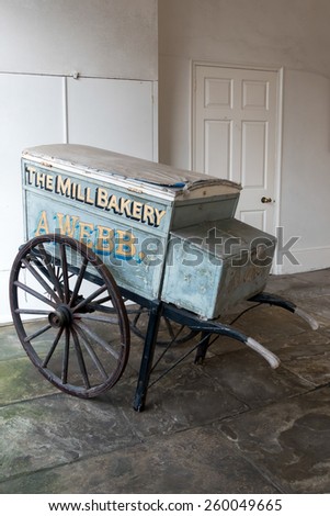 RYE, EAST SUSSEX/UK - MARCH 11 : The Mill Bakery\'s old  handcart in Rye East Sussex on March 11, 2015
