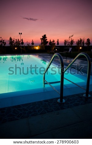 Swimming pool at night