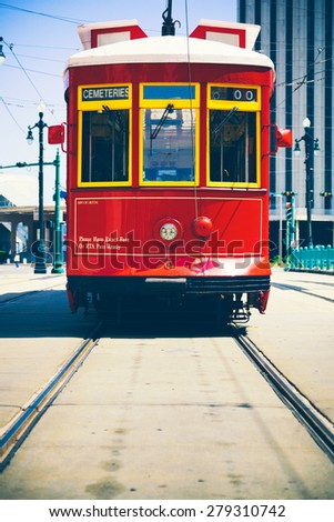 Red Street Car in New Orleans