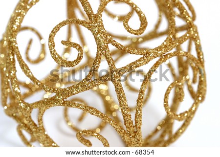 Golden glitter ball christmas decoration.